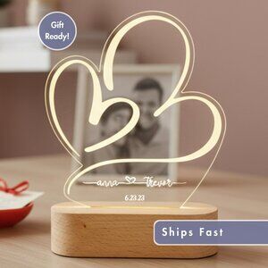 Personalized Couples Night Light – Custom LED Love Lamp